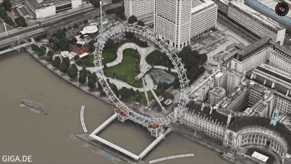 Apple Maps mit bewegten Bildern: Das London Eye rotiert