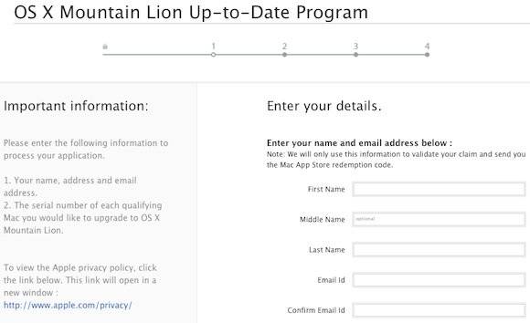 Apples OS X Mountain Lion Up-to-Date Programm kurzzeitig online