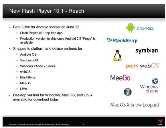 Adobe gibt Flash Player 10.1 für mobile Geräte frei
